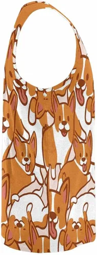 Vista 3 de InterestPrint Men's All Over Print Tanks-top for Men Hip-Pie Workout Scoop-Neck Summer Basic