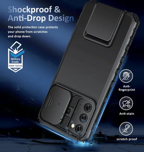 Vista 4 de Note 20 - Funda compatible con Samsung Galaxy Note20 5G de 6.7 pulgadas, funda deslizante para cámara, funda de grado militar a prueba de golpes