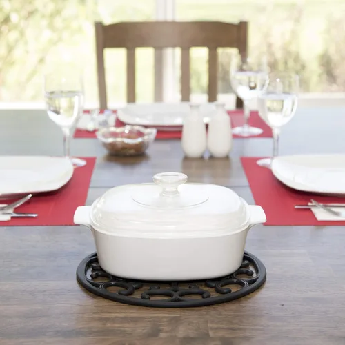 Vista 7 de GASARE, salvamanteles de silicona extra grandes, gruesos, de 10 pulgadas para platos calientes, ollas y sartenes, almohadillas calientes para Negro