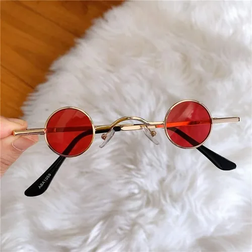 Vista 5 de Gafas de sol hippie polarizadas redondas vintage pequeñas gafas de sol Steampunk