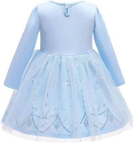 Vista 2 de Vestido de tul de algodón para niña pequeña, de 12 a 6 años, disfraz de Halloween, ropa de princesa, trajes de fiesta de cumpleaños