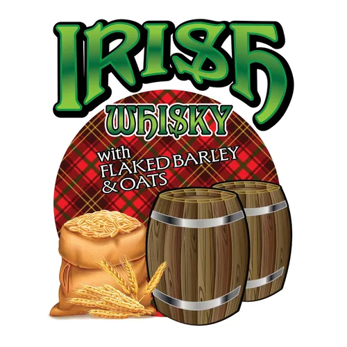 Vista 2 de Kit de puré de whisky estilo irlandés - Cebada malteada, cebada en copos y avena - Haz Wiskey estilo Jameson en casa - Kit completo de recetas