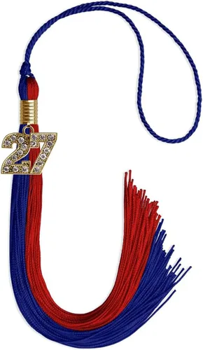 Vista 118 de Endea Graduation Borla de doble color con dije dorado (negro/oro brillante, 2022)