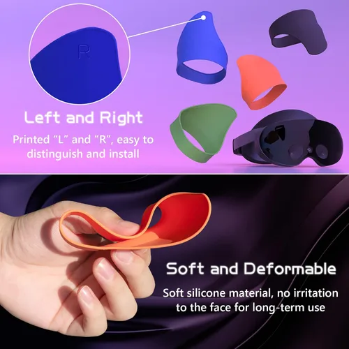 Vista 6 de Light Blocker Compatible for Meta Quest Pro, Lens Hood, Shading Cover with Meta Quest Pro.(Blue)
