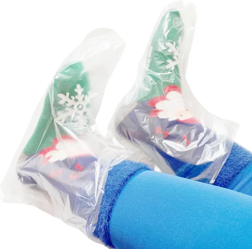 Vista 8 de BJEFHYP disposable socks, ice skating socks, bowling socks, foot bath covers,plastic socks,universal size, 100 pieces, transparent