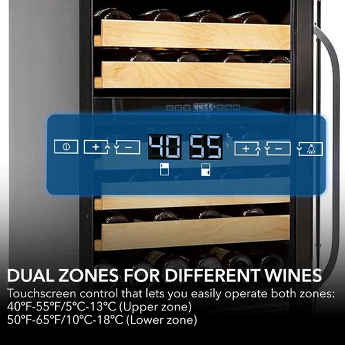 Vista 8 de Whynter BWR-462DZ - Refrigerador de vino con 46 botellas de doble temperatura, color plateado