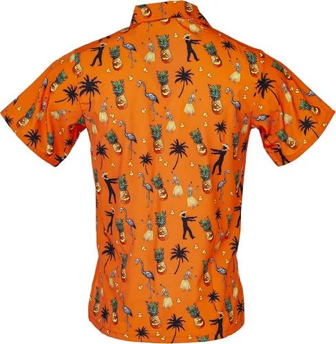 Vista 6 de Funny Guy Mugs Men's Hawaiian Print Button Down Short Sleeve Shirt