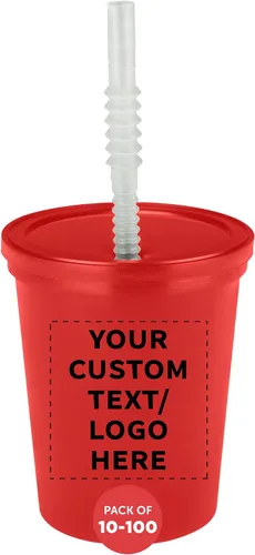 Vista 15 de DISCOUNT PROMOS Vasos de plástico personalizados para estadios, 16 onzas, juego de 100, paquete personalizado a granel, perfecto para cumpleaños