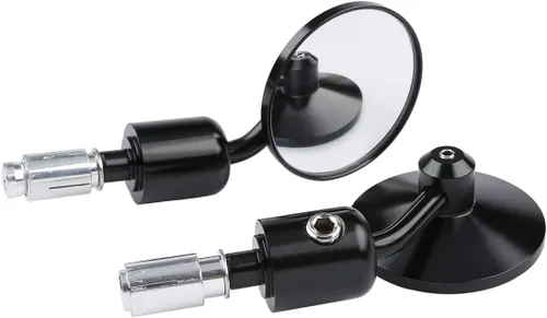 Vista 5 de TCT-MOTORPARTS Manillar de motocicleta Clubman Cafe Racer negro de 7/8 pulgadas con retrovisor final apto para Triumph Thruxton BMW Ducati Royal