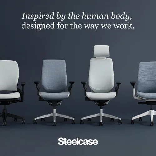 Vista 15 de Steelcase Series 1 Silla de oficina ergonómica, suelos de alfombra, grafito, luz