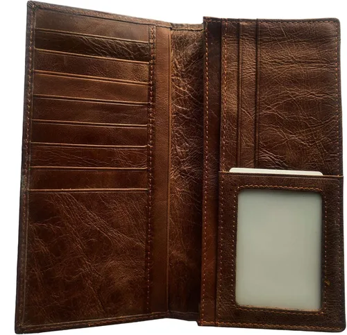 Vista 94 de Hombres Cool Eagle Wolf Caballo Totem Cuero Vaca Vertical Cartera Cremallera Multi-tarjeta Titular, Tótem de caballo, Minimalista
