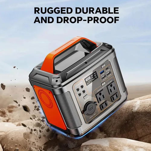 Vista 7 de 300W Portable Power Station + 60W Solar Panel – 296Wh Camping Generator