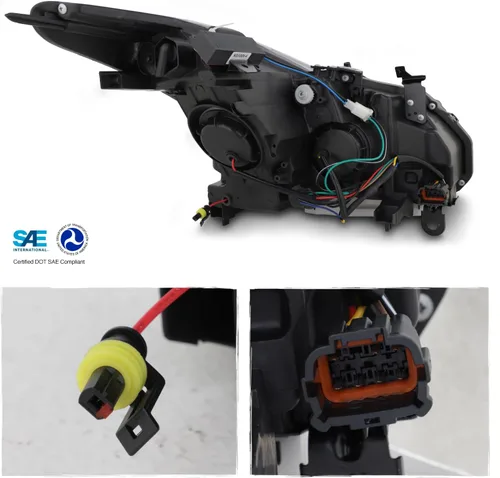 Vista 2 de AKKON - Para 2008-2015 G37 / Q60 Coupé [LED completo de haz bajo/alto] con faros delanteros de proyector de tubo de señal secuencial