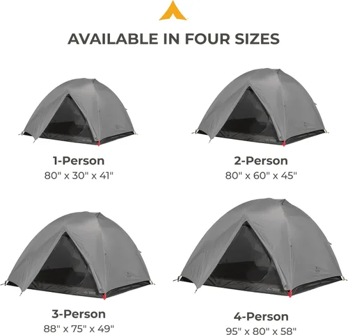 Vista 6 de Teton Sports Mountain Ultra - Tienda de campaña para mochileros de 1 a 4 personas, ligera, perfecta para camping, senderismo y mochilero