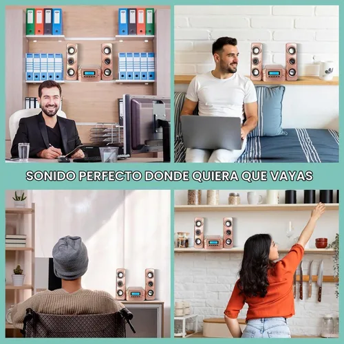 Vista 6 de Philco Stereo Shelf Systems - Sistema compacto de estante de CD con radio estéreo FM digital, tecnología inalámbrica Bluetooth y control remoto
