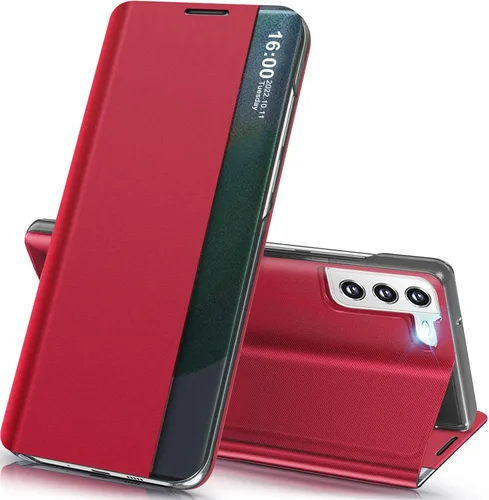 Vista 102 de Funda de teléfono para Samsung Galaxy A16 5G, Clear View Window Funda delgada de lujo para teléfono Galaxy A16 con soporte, funda protectora