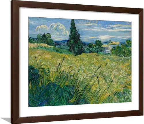 Vista 7 de ART.COM Impresiones artísticas enmarcadas para pared, diseño de trigo verde, 1889 por Vincent van Gogh, decoración escénica, 16 x 12 pulgadas, marco