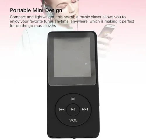 Vista 3 de Reproductor de MP3 con Bluetooth, reproductor de música portátil de sonido de alta fidelidad con auriculares, dispositivo de música MP4 reproductor