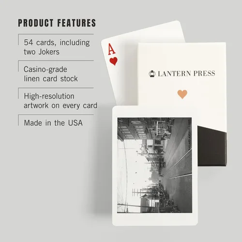 Vista 3 de Lantern Press Ballard Avenue in Seattle, WA Photograph, 52 Playing Cards for Adults, Poker Size Card Deck