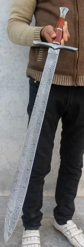 Vista 3 de Exclusivo legendario Damascus SteelSwordDaggerGladious Espada 37 Espada larga y completa, gris