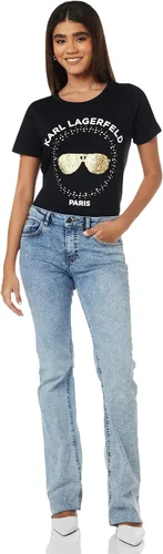 Vista 6 de Karl Lagerfeld Paris Camiseta de manga corta con lentejuelas para mujer
