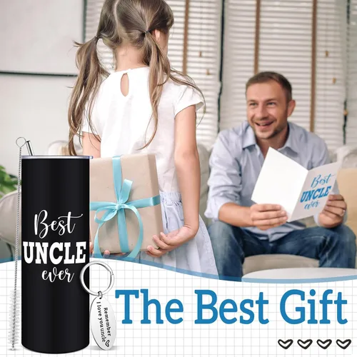 Vista 7 de Sliner El juego de 2 regalos para tía y tío incluye vaso de viaje blanco y negro de 20 onzas con tapa, popote y llavero para agradecimiento a tía