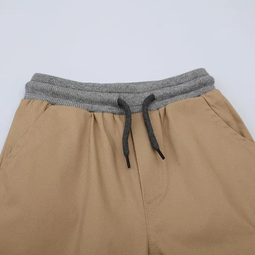 Vista 6 de Pantalones chinos para niños, uniforme escolar, elástico, color caqui, azul, pantalones cargo