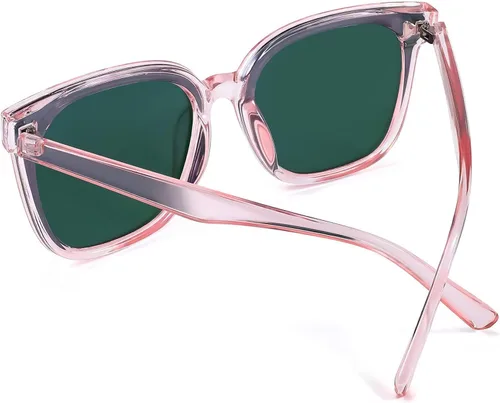 Vista 3 de FEISEDY - Anteojos de sol de estilo retro cuadrados polarizados para mujeres y hombres aspecto vintage de gran tamaño B2600