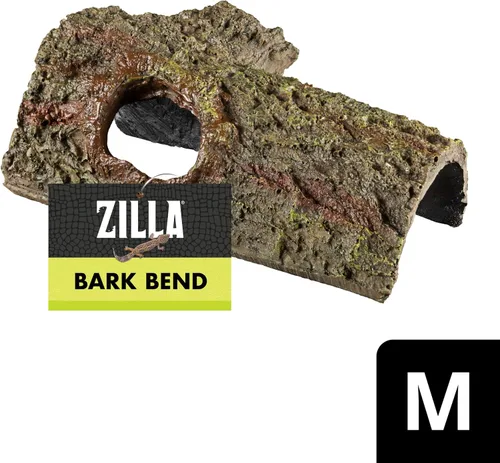 Vista 9 de Decoración para terrario de corteza curva de Zilla para mascotas y reptiles, mediano, marrón