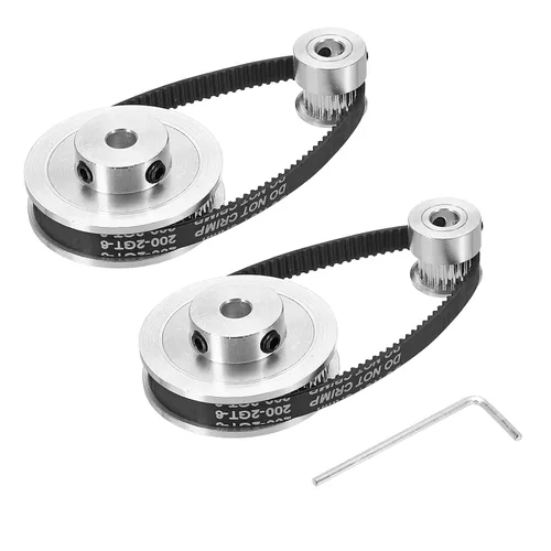Vista 8 de MECCANIXITY Polea de distribución de 20 y 60 dientes de 0.197 in de diámetro con correa y llave para impresora 3D, máquina CNC