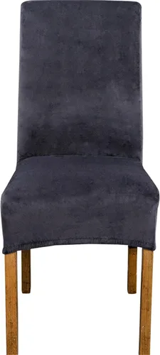 Vista 34 de Velvet Large Chair Covers, Soft Stretch Removable Seat Covers High Back Chairs Protector Slipcovers for Dining Room Decor (Black,Set of 2)