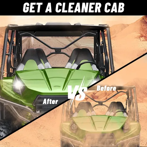 Vista 4 de StarknightMT TERYX - Ventana trasera suave, panel de polvo trasero compatible con KAWASAKI TERYX 4 800 2013-2025 a prueba de polvo a prueba