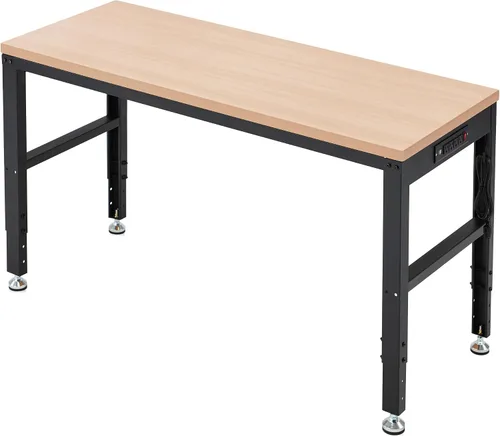 Vista 8 de Antifir Banco de trabajo ajustable de 48 pulgadas, banco de trabajo de madera resistente, capacidad de carga de 2000 libras, mesa de trabajo