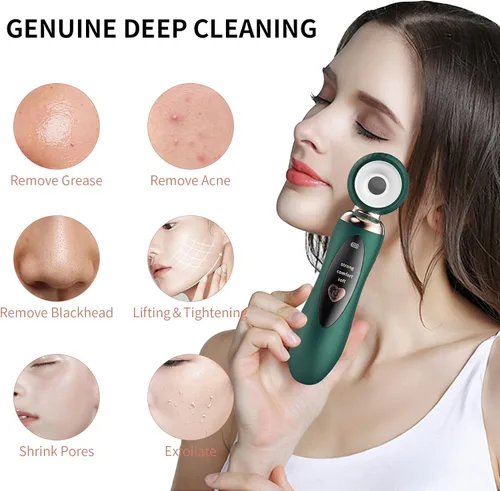 Vista 2 de 2025 - Aspiradora de poros para eliminar puntos negros, limpiador de poros facial recargable visual, 3 succiones de silicona suave, 3 sondas, kit