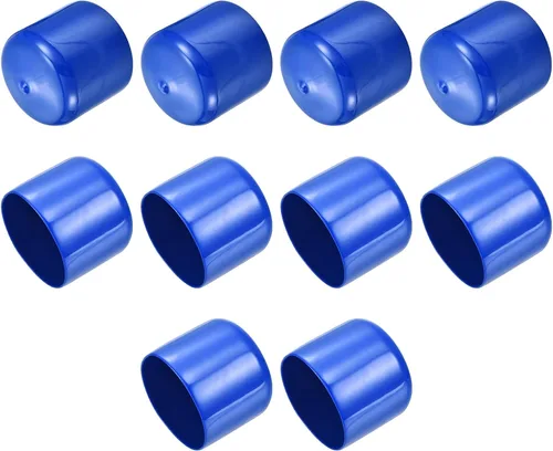 Vista 130 de uxcell 10 tapas de goma para extremos de 0.591 in de identificación, tapa de extremo redondo, protectores de rosca de tornillo, color negro