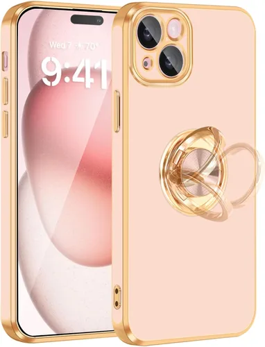 Vista 13 de Fingic Funda para iPhone 15, funda para iPhone 15 [con soporte de anillo de 360°] [soporte magnético para automóvil] Funda de teléfono con función