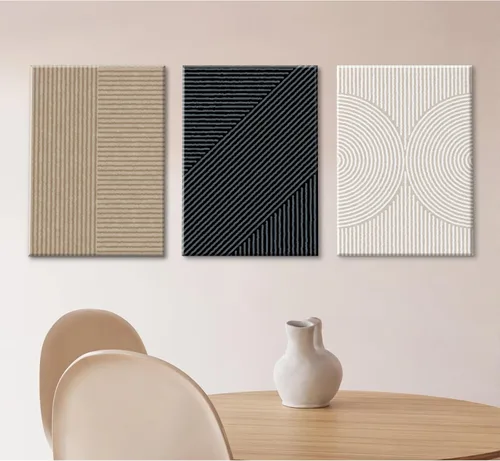 Vista 175 de Imágenes abstractas modernas para pared, arte de pared bohemio y neutro, arte de pared de línea minimalista, arte de pared beige, negro y marrón