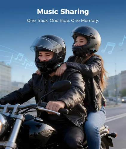 Vista 6 de ASMAX Auriculares Bluetooth para motocicleta F1s con control de voz F1s negro-1 paquete