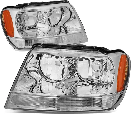 Vista 10 de Auto Dynasty Conjunto de faros delanteros compatible con Jeep Grand Cherokee WJ 1999-2004, reemplazo de faros halógenos del lado del conductor