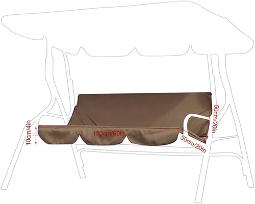 Vista 6 de Ejoyous Funda de cojín para columpio de patio, para silla de columpio al aire libre, cubierta de asiento de hamaca de repuesto para columpio de 3