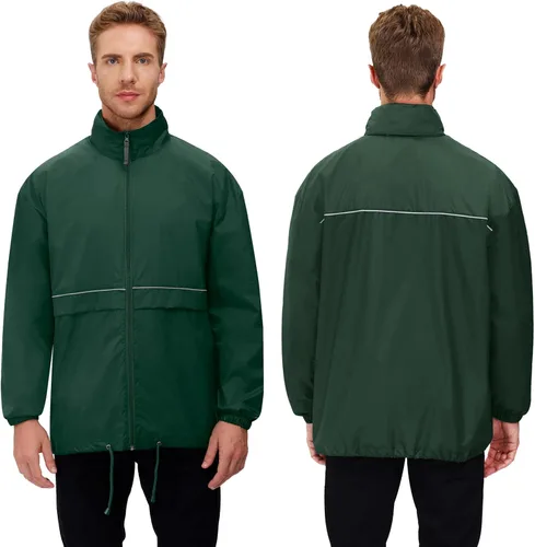 Vista 4 de Corna Chaquetas impermeables plegables para hombre, ligeras para senderismo, correr, rompevientos con capucha, multifuncionales
