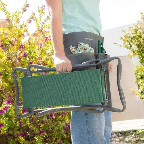 Vista 5 de Banco de Jardinería Plegable con Bolsa para Herramientas 3 en 1 Situl InnovaGoods