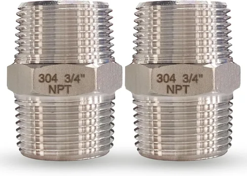 Vista 16 de 1" Tetina macho hexagonal, accesorios de tubería de acero inoxidable 304, adaptador de tubería roscada NPT de 1 pulgada, conectores de tetinas