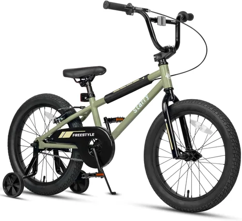 Vista 11 de cubsala Bicicleta para niños de 12, 14, 16, 18 pulgadas, estilo BMX, con ruedas de entrenamiento, freno para niños de 2 a 10 años, varios