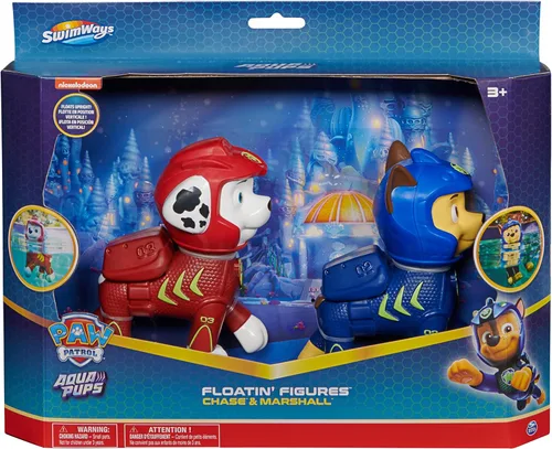 Vista 7 de SwimWays Figuras flotantes de la Patrulla Canina y Marshall, accesorios de piscina y juguetes de piscina para niños, juguetes de la Patrulla Canina