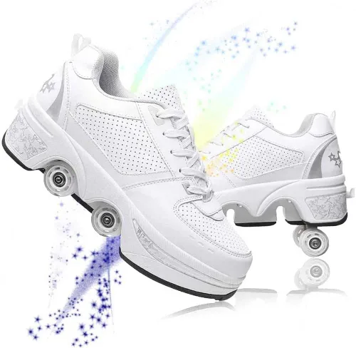 Vista 10 de Patines multifuncionales Zapatos de Deformación Automáticos Zapatos de Patinaje Masculino y Femenino Zapatos de Patinaje 2 en 1 Patines de Polea