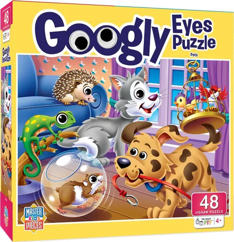 Vista 2 de Holiday - Googly Eyes - Rompecabezas de 48 piezas alrededor del árbol de Navidad