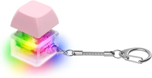 Vista 11 de Juguetes de fidget de teclado para adultos, clicker de teclado con luz LED, llavero de juguetes sensoriales divertidos de fidget para ansiedad