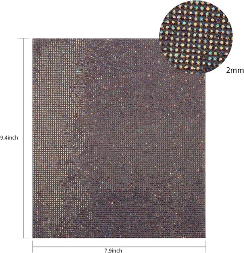 Vista 2 de Hojas de Rhinestone Brillante (Bling), Calcomanías de Rhinestone con Purpurina Autoadhesivas para Manualidades DIY, Hoja de Gemas para Decoración
