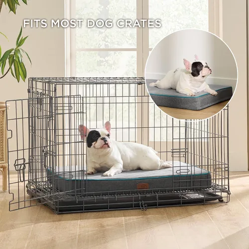 Vista 5 de Bedsure Cama para perros de espuma viscoelástica para perros pequeños, camas ortopédicas para mascotas para jaula con funda extraíble lavable